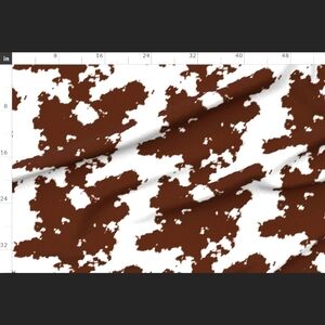 Minky Cuddle Cow Print Fabric - Realistic Brown Cow Hide Animal Print
